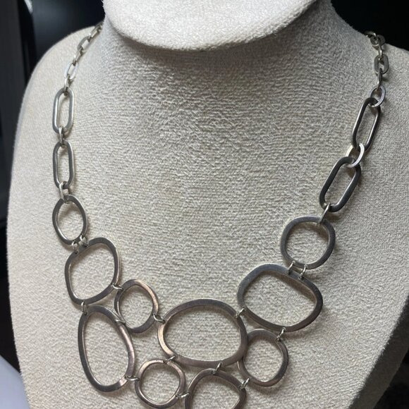 GLP Sterling Silver 925 Oval Link Necklace 16” w/ 1.5” Drop, 24.57g - Picture 6 of 12